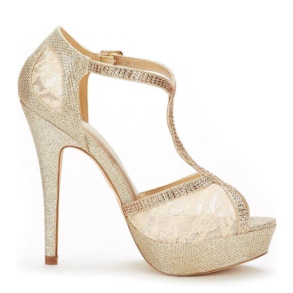 DREAM PAIRS Women's Heeled Sandals: 5'' Stiletto, Rhinestone Pumps, SZ 7.5 Shoes - Picture 9 of 9